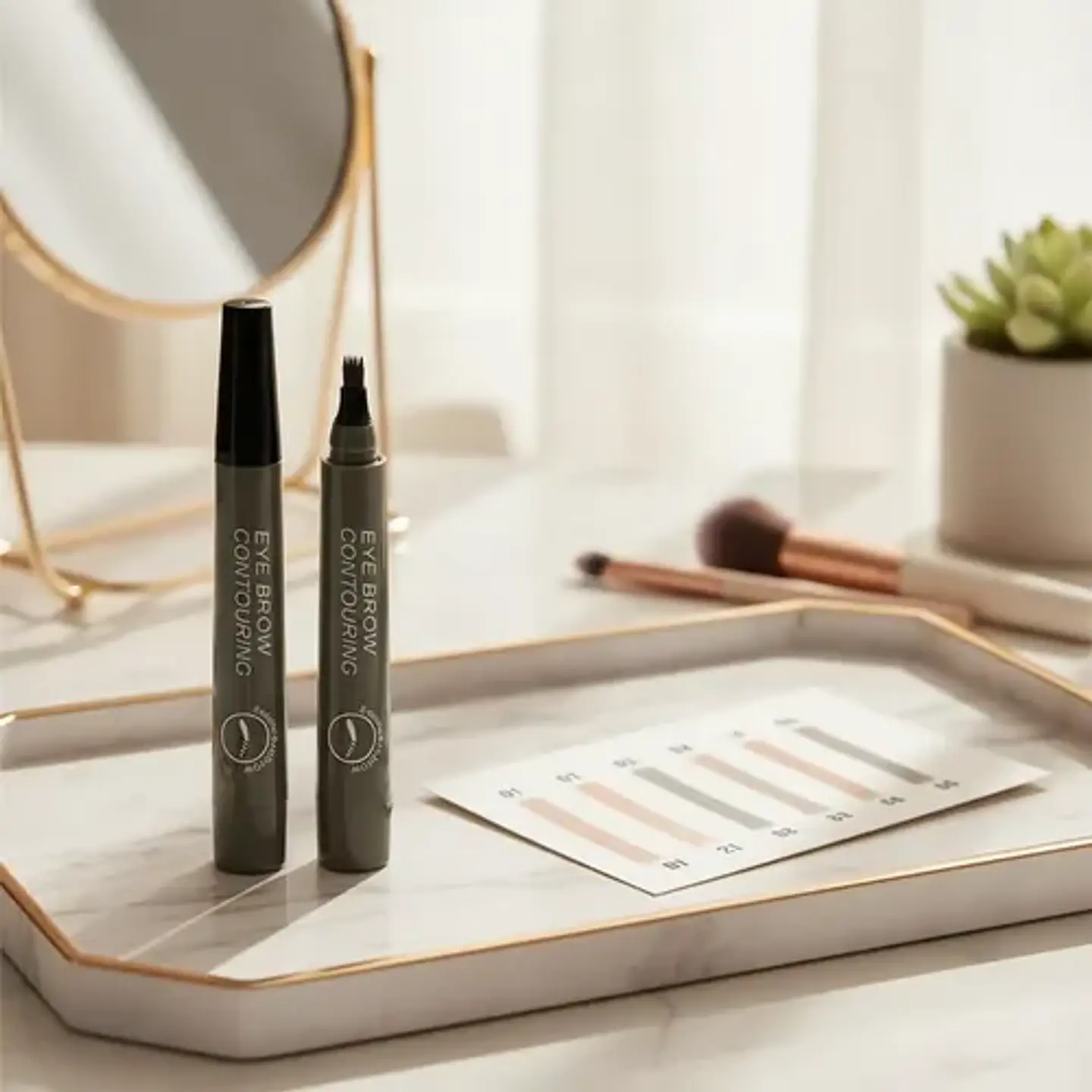 Lápiz Cejas X2 Impermeable Microblading 24 Horas Maquillaje 2