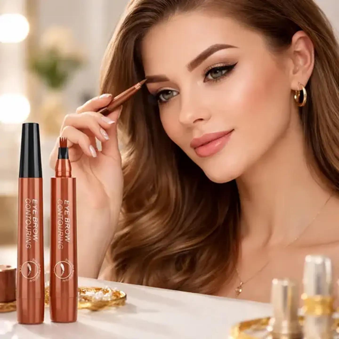 Lápiz Cejas X2 Impermeable Microblading 24 Horas Maquillaje 22