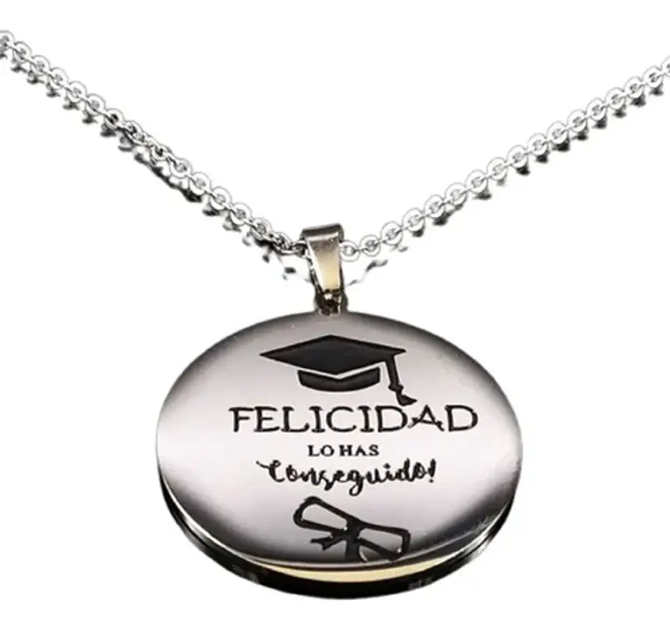 Cadena Y Colgante Licenciatura Graduación + Caja Regalo 3