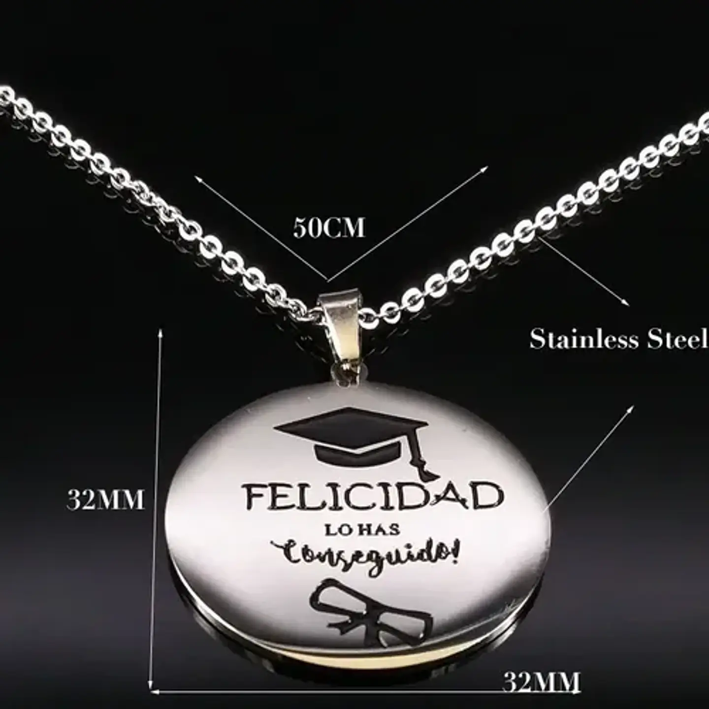 Cadena Y Colgante Licenciatura Graduación + Caja Regalo 4