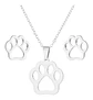 Conjunto Pata Perro Gato Cadena Colgante Aros + Caja Regalo  - Miniatura 1
