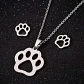 Conjunto Pata Perro Gato Cadena Colgante Aros + Caja Regalo  - Miniatura 2