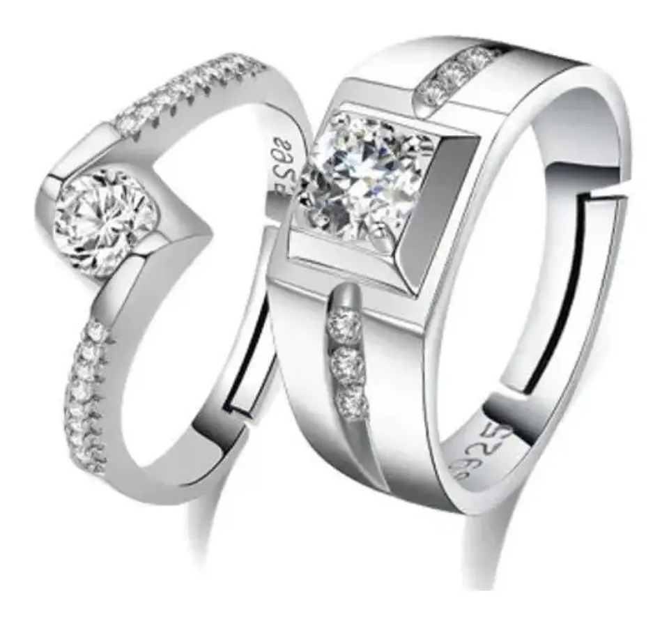 Anillos Compromiso Ajustables Amor + Caja Regalo Joyas A108 1