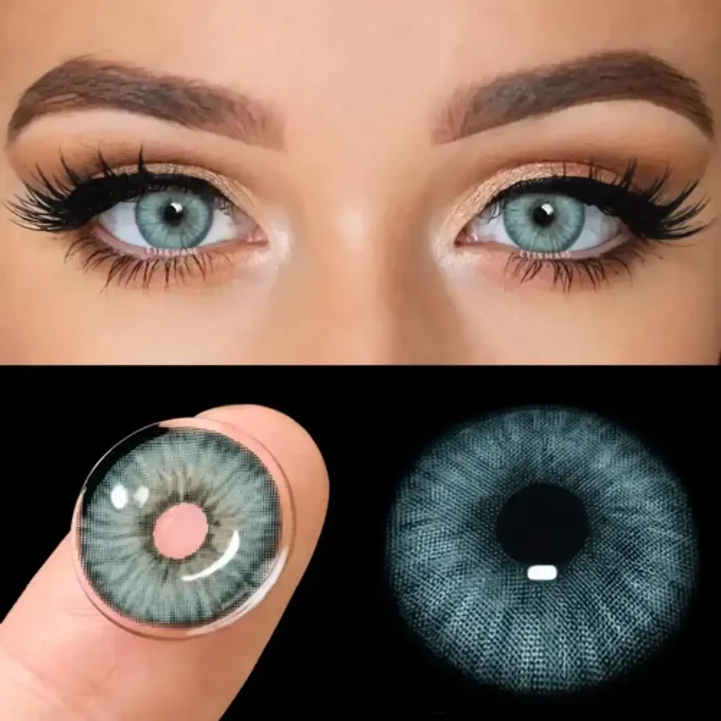 Lentes De Contacto Naturales Estonia Blue Líquido Y Estuche 4