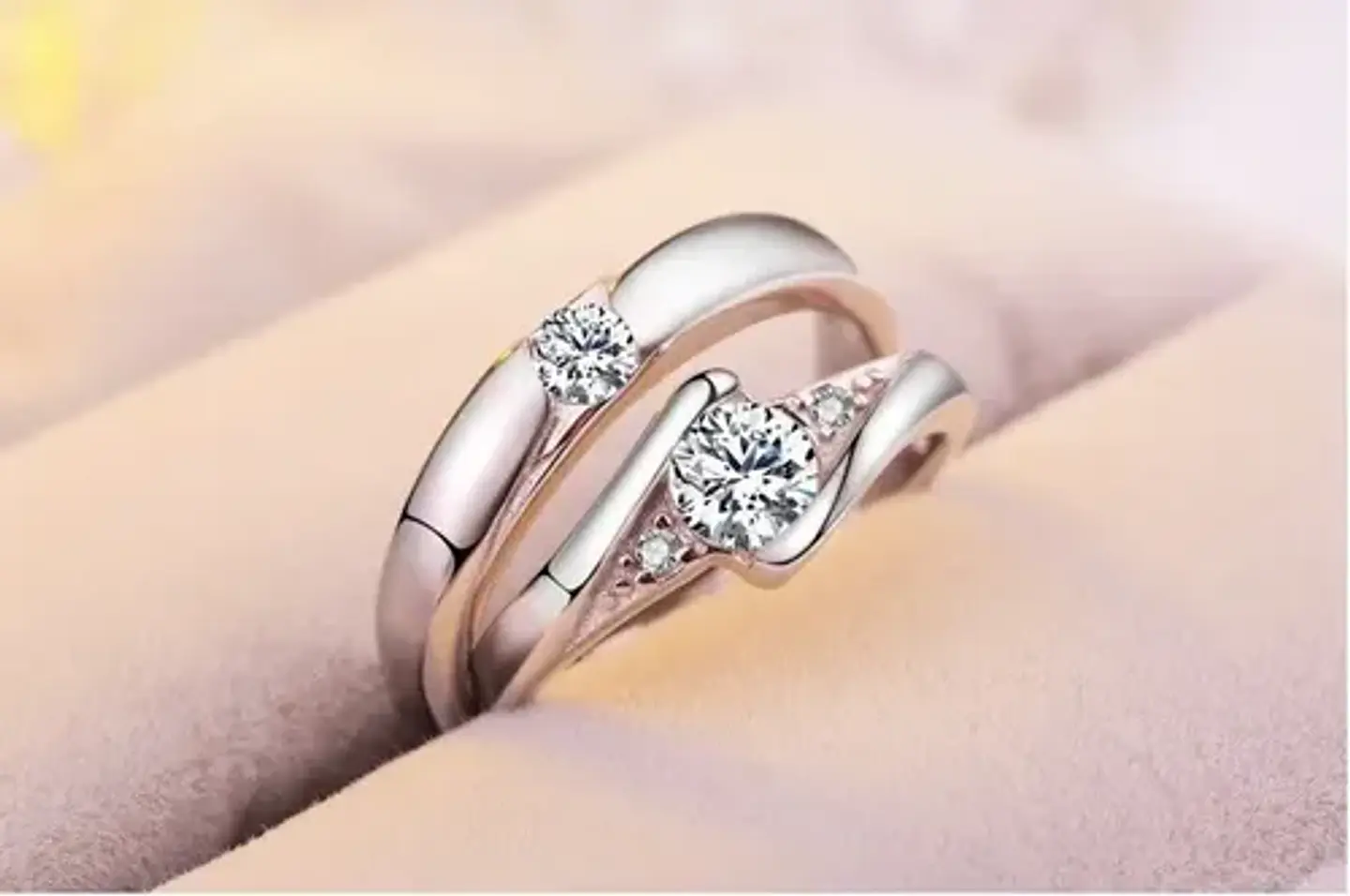 Anillos Compromiso Ajustable San Valentin + Caja Regalo Joya 2