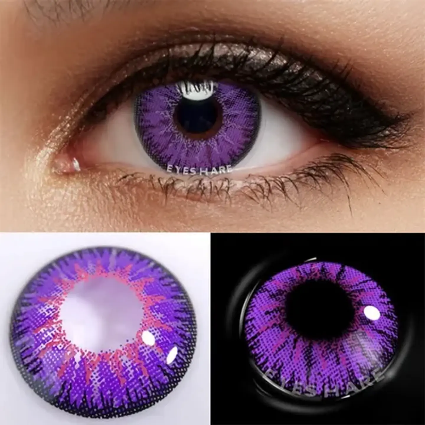 Lentes De Contacto Natural Tricolor Halloween Cosplay Anime  65