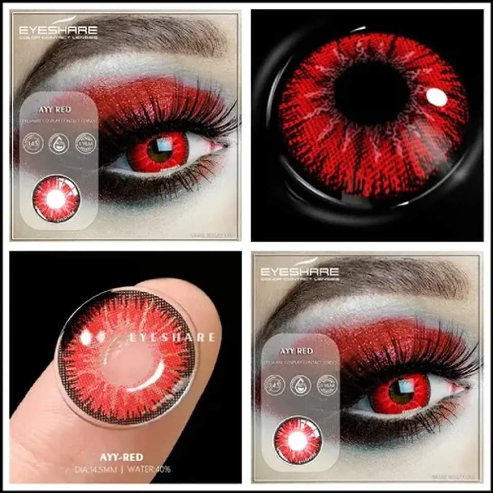 Lentes De Contacto Natural Tricolor Halloween Cosplay Anime  81