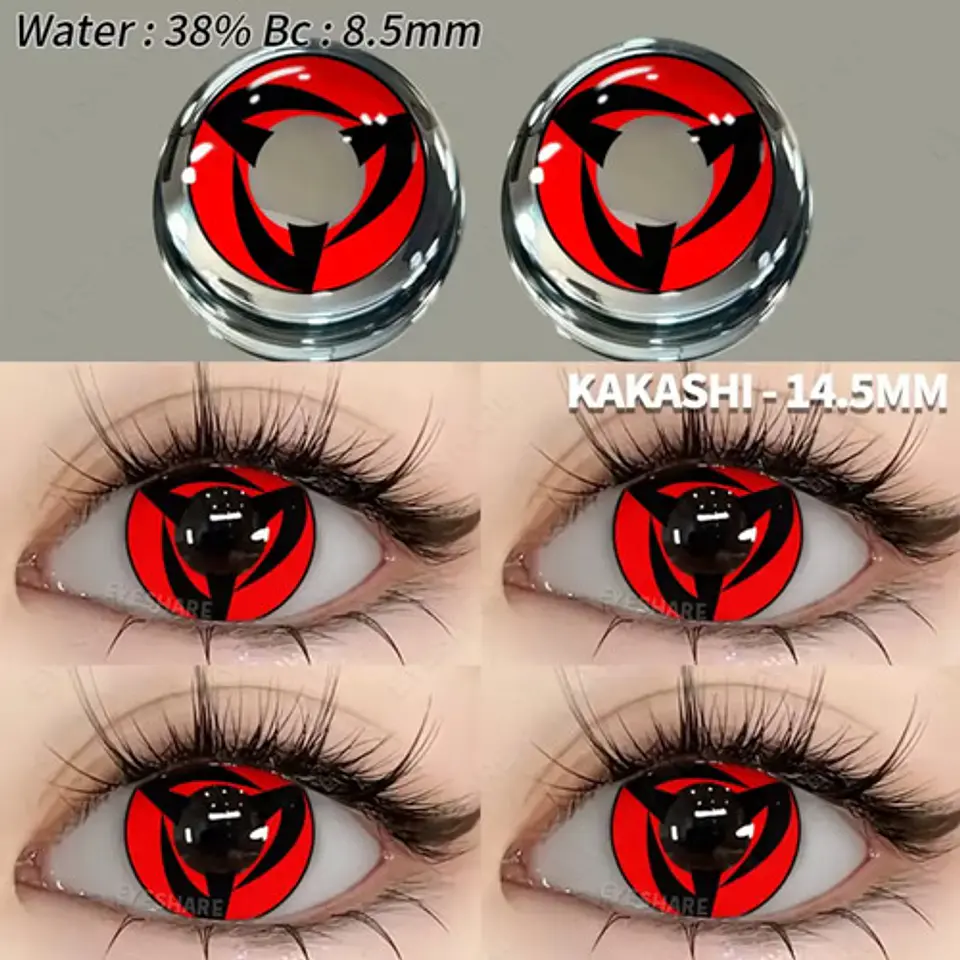 Lentes De Contacto Natural Tricolor Halloween Cosplay Anime  92