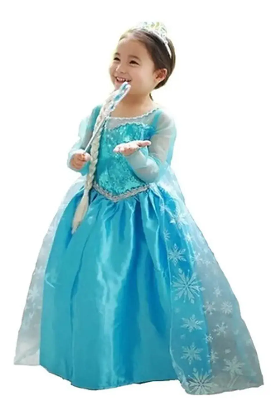 Disfraz Elsa Frozen Niña Incluye Corona Y Varita 2