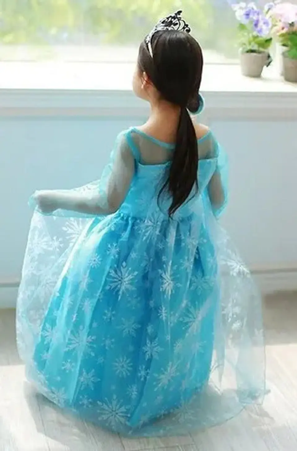 Disfraz Elsa Frozen Niña Incluye Corona Y Varita 4