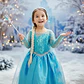 Disfraz Elsa Frozen Niña Incluye Corona Y Varita - Miniatura 6