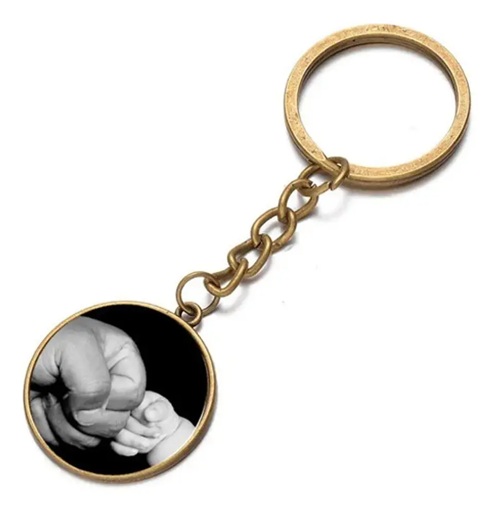 Llavero Padre E Hijo Día Papá + Bolsa Terciopelo Regalo 2