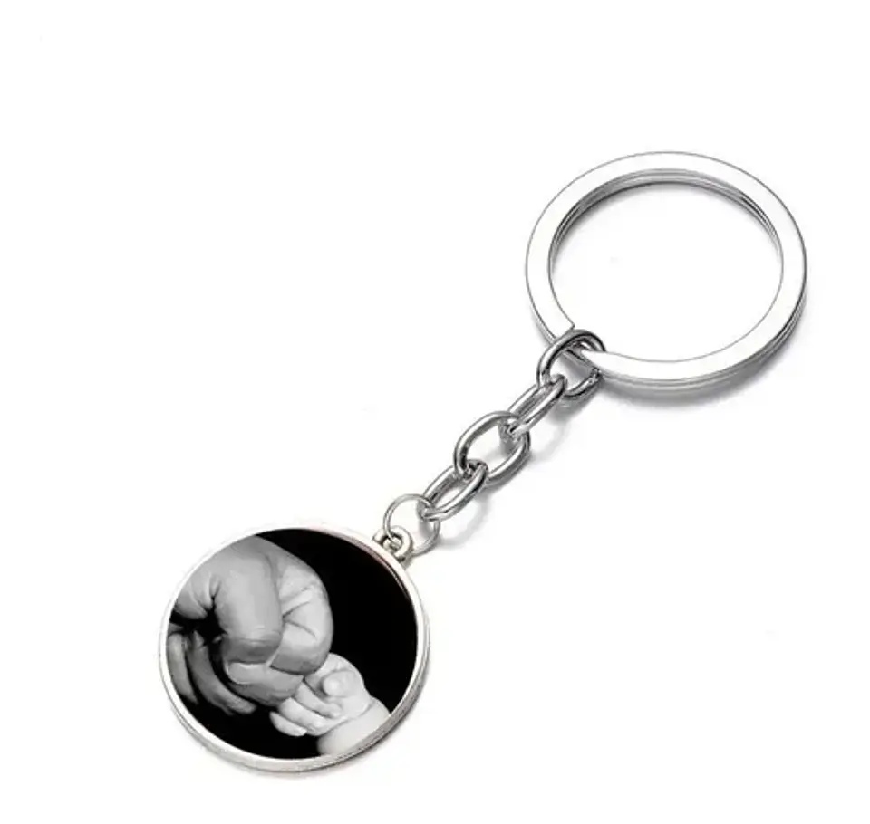 Llavero Padre E Hijo Día Papá + Bolsa Terciopelo Regalo 4