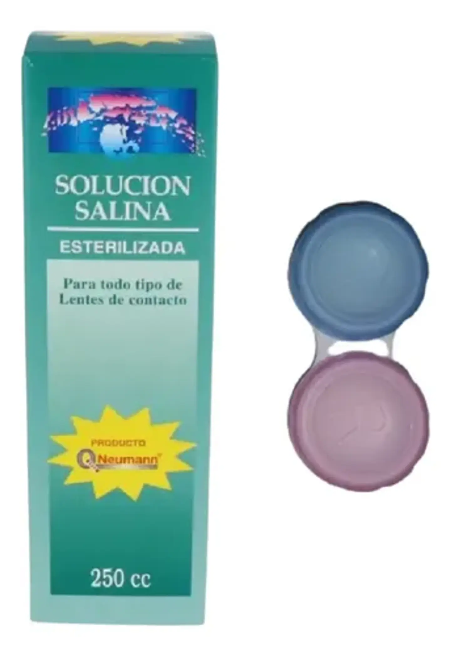 Solución Salina 250 Cc + Estuche Para Lentes De Contacto 1