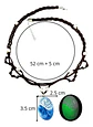 Collar Moana Luminoso Fluorescente Corazón De Te Fiti - Miniatura 3