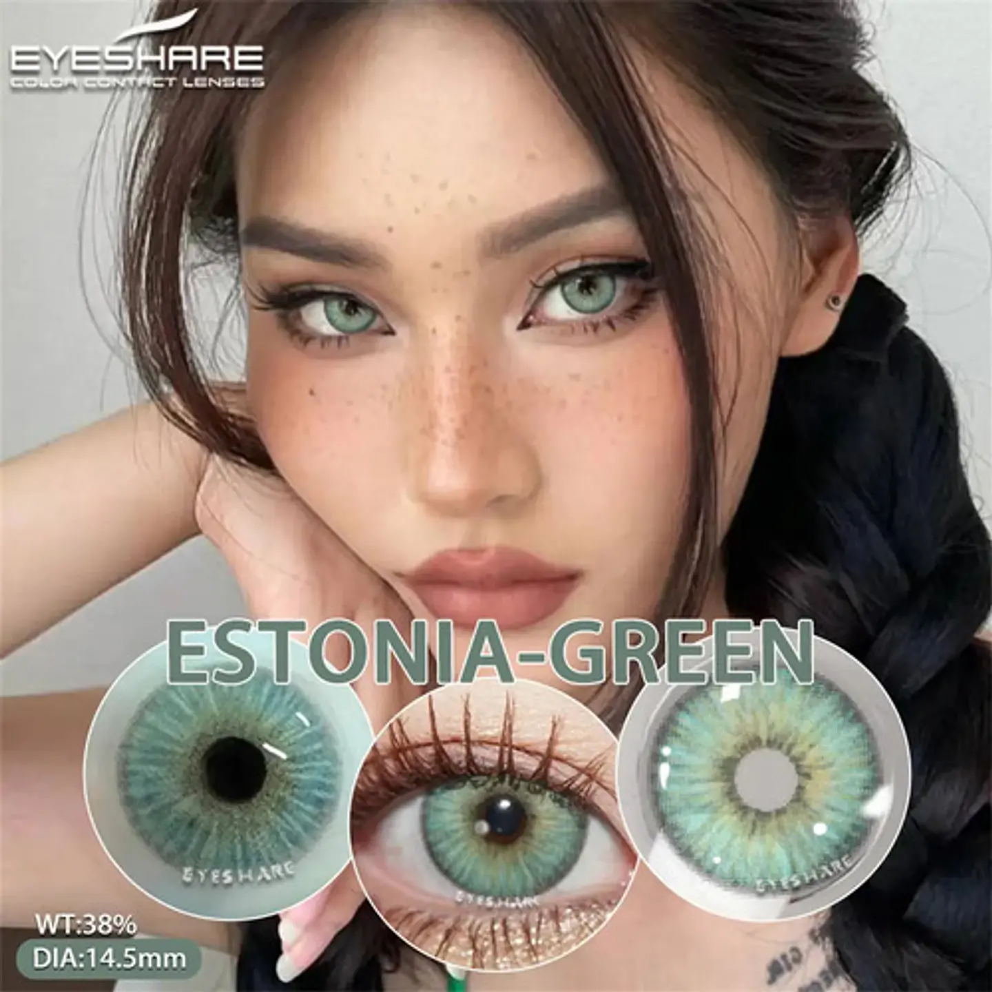 Lentes De Contacto Naturales Estonia Green Líquido Y Estuche 5