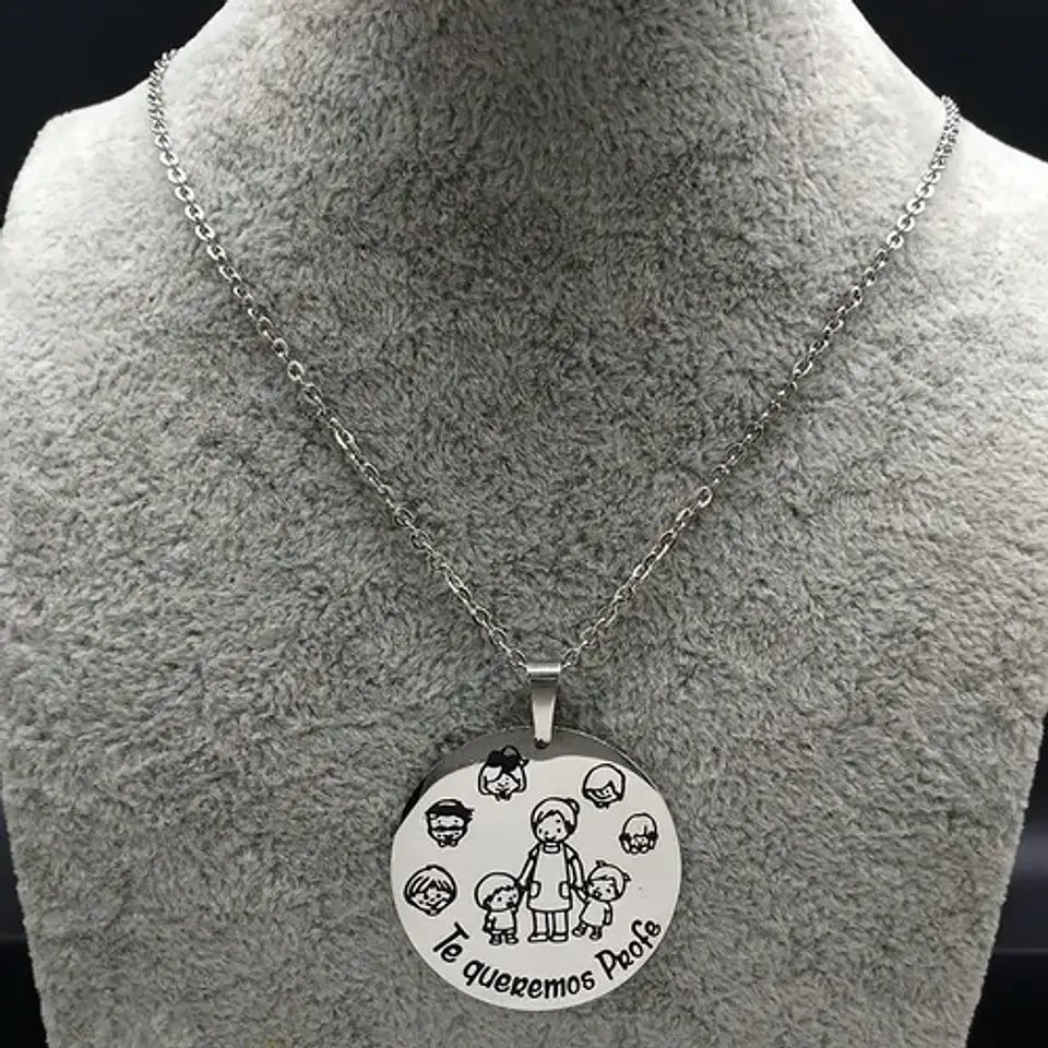 Collar Profesora Maestra Tía Colegio + Caja Regalo Joyas 4