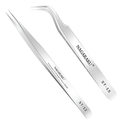 Pinzas Extensiones Pestañas Curva Recta Nagaraku St-12 St-15