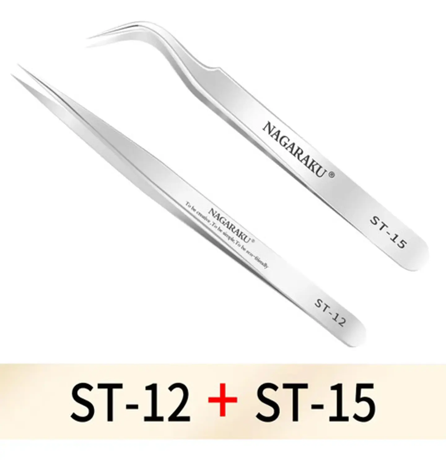 Pinzas Extensiones Pestañas Curva Recta Nagaraku St-12 St-15 2