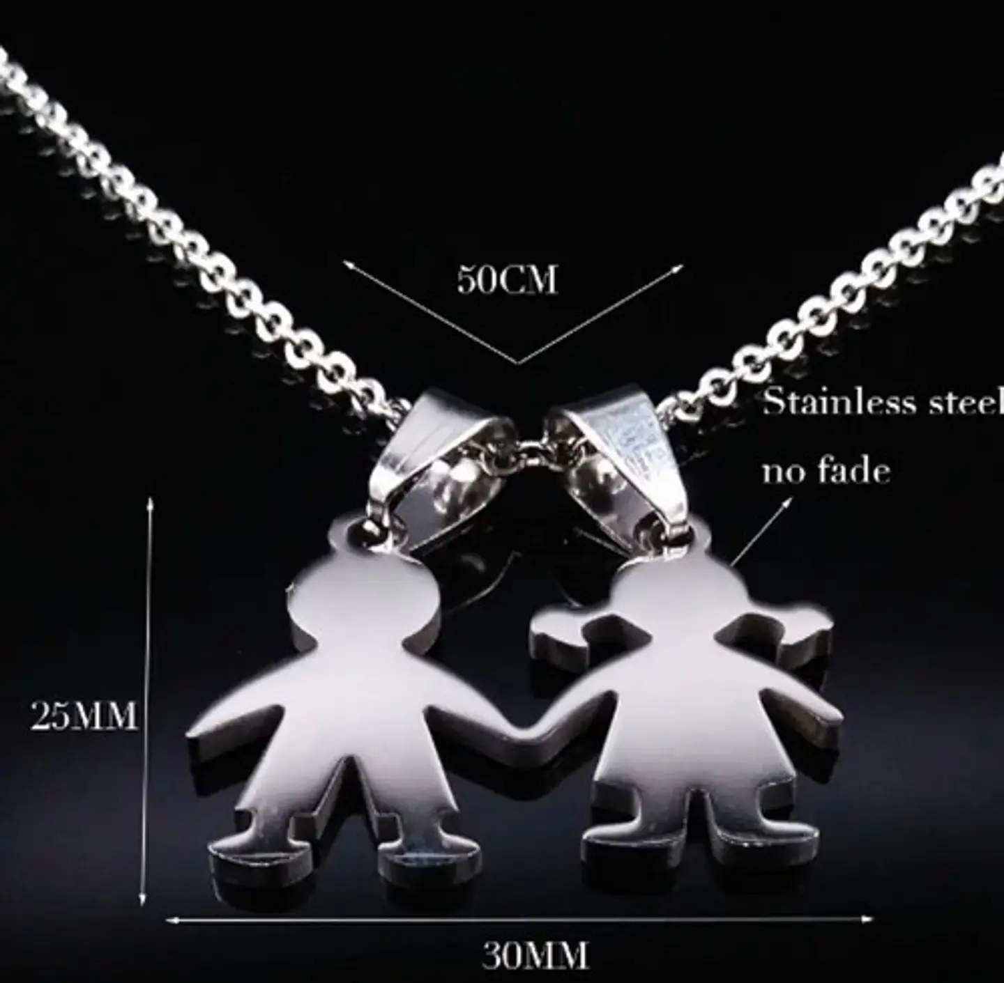 Cadena Colgante Familia Pareja Niño Niña Hijos + Caja Regalo 3