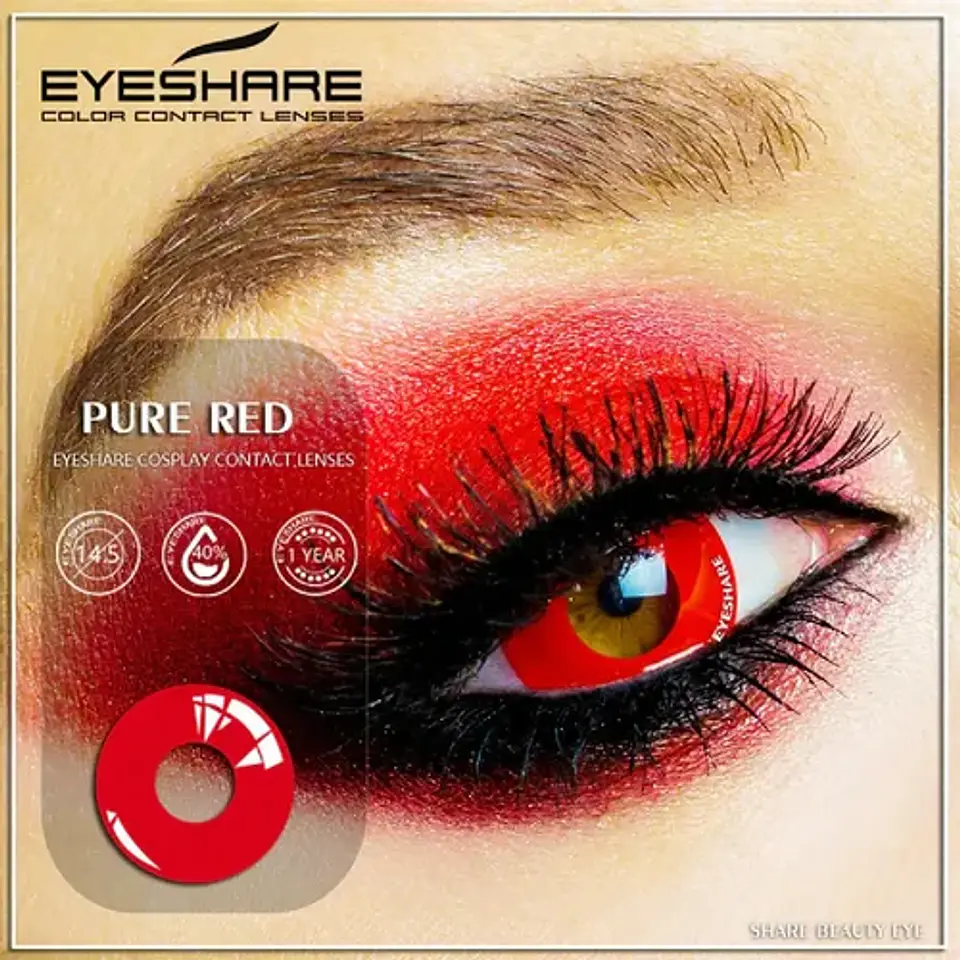 Lentes Contacto Cosplay Halloween Fantasía+ Liquido+ Estuche 10