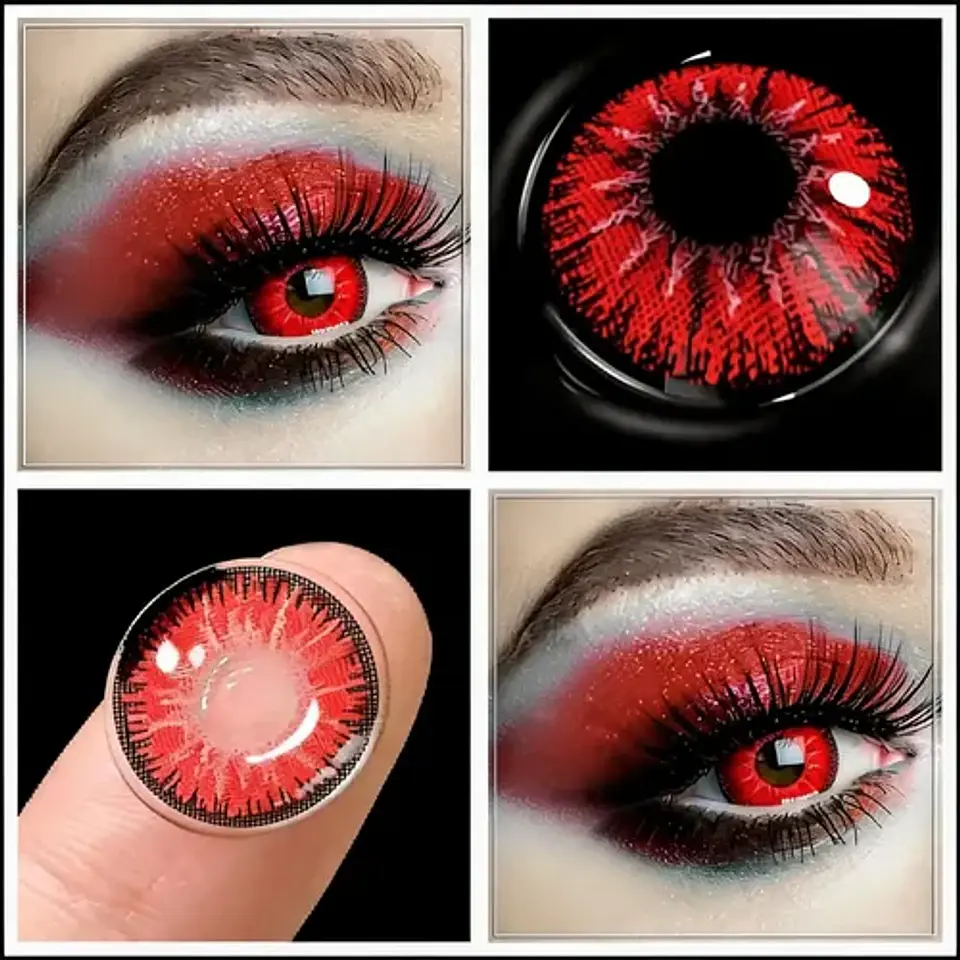 Lentes Contacto Cosplay Halloween Fantasía+ Liquido+ Estuche 40