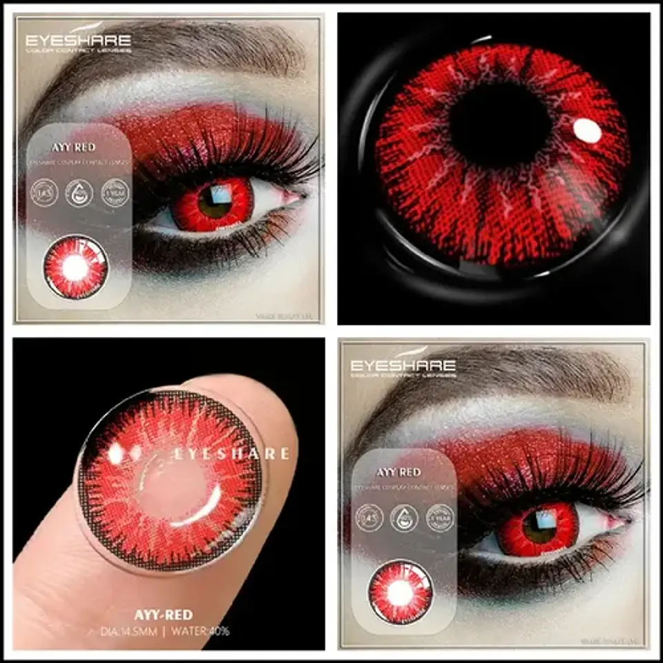 Lentes Contacto Cosplay Halloween Fantasía+ Liquido+ Estuche 42