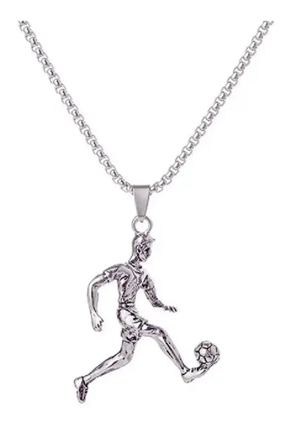 Collar Fútbol Cadena Colgante Hombre + Bolsa Regalo Joyas 1
