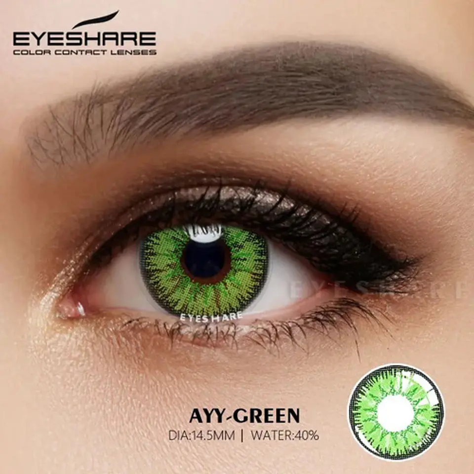 Lentes Contacto Verde Cosplay Halloween +liquido +estuche 2