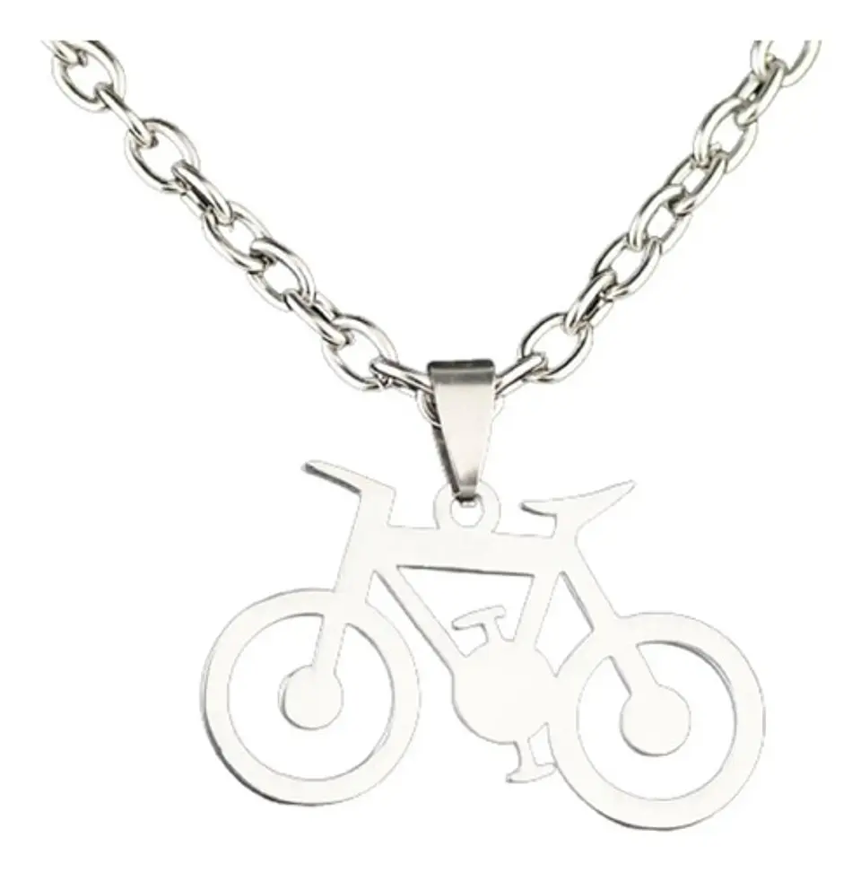 Collar Bicicleta Hombre Niño Papá Amigo + Bolsa Regalo Joyas 1