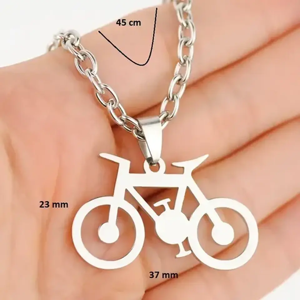 Collar Bicicleta Hombre Niño Papá Amigo + Bolsa Regalo Joyas 3