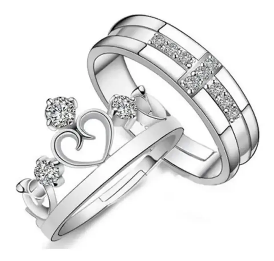 Anillos Compromiso Ajustables + Caja Regalo Joyas A101 1