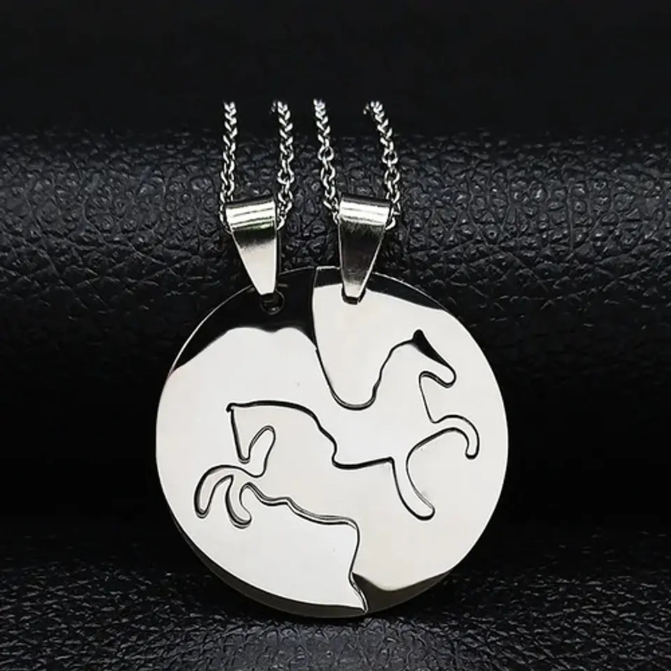Collares Caballos Amor Enamorados Pareja + Caja Regalo Joyas 2