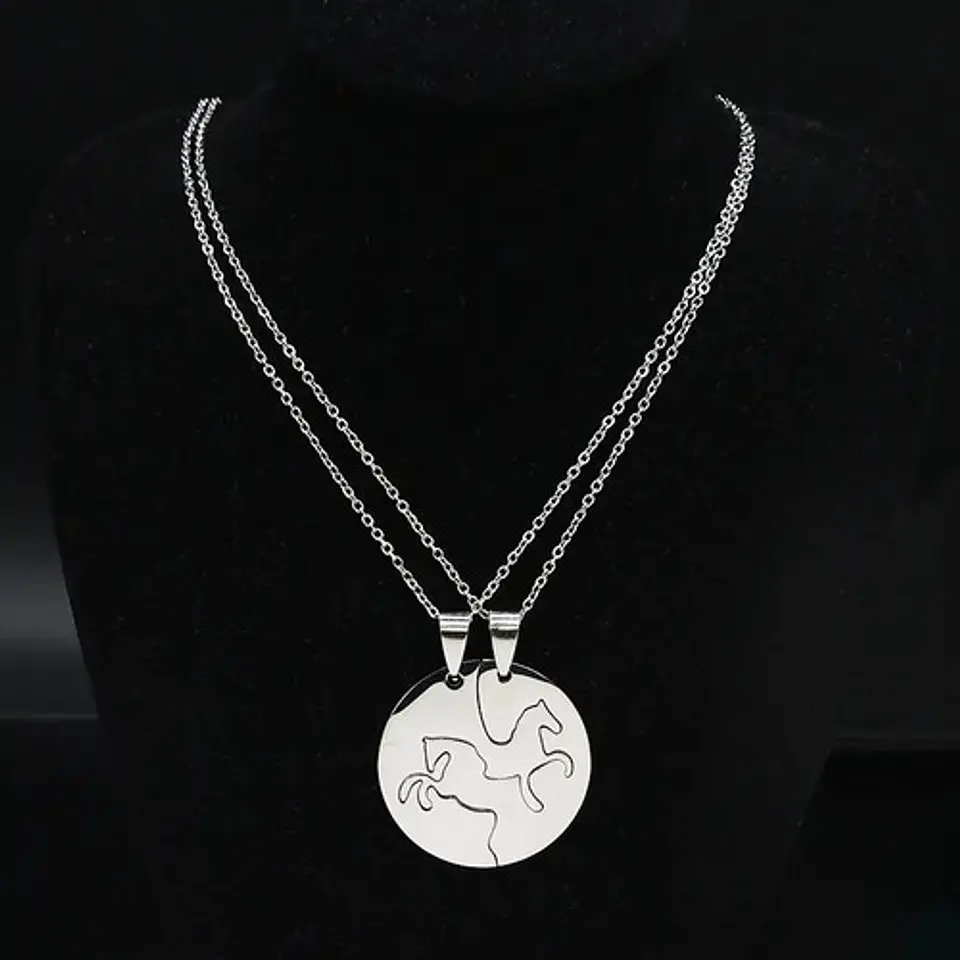 Collares Caballos Amor Enamorados Pareja + Caja Regalo Joyas 5