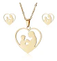 Conjunto Cadena Colgante Y Aros Madre E Hijo Corazón Regalo - Miniatura 1