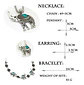 Conjunto Elefante Vintage Collar Aros Pulsera + Bolsa Regalo - Miniatura 3