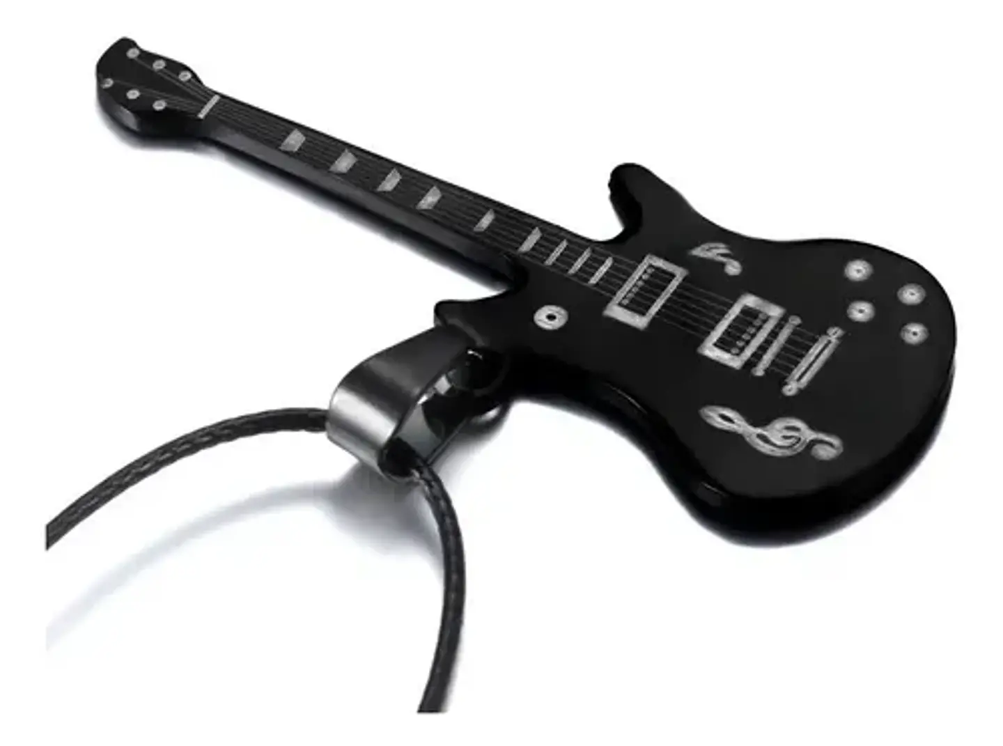 Collar Guitarra Eléctrica Rock Hombre + Bolsa Regalo Joyas 3