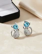 Aros Gato Cristal Mujer Niña + Bolsa Regalo Joyas - Miniatura 6