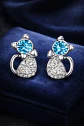Aros Gato Cristal Mujer Niña + Bolsa Regalo Joyas - Miniatura 8