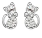Aros Gato Cristal Mujer Niña + Bolsa Regalo Joyas - Miniatura 13