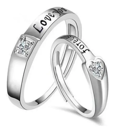 Anillos Compromiso Ajustables + Caja Regalo Joyas A110