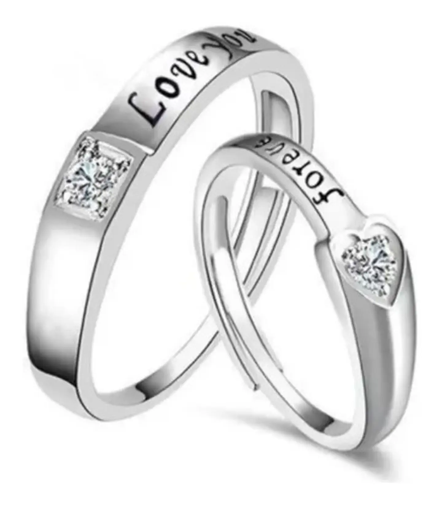 Anillos Compromiso Ajustables + Caja Regalo Joyas A110 1