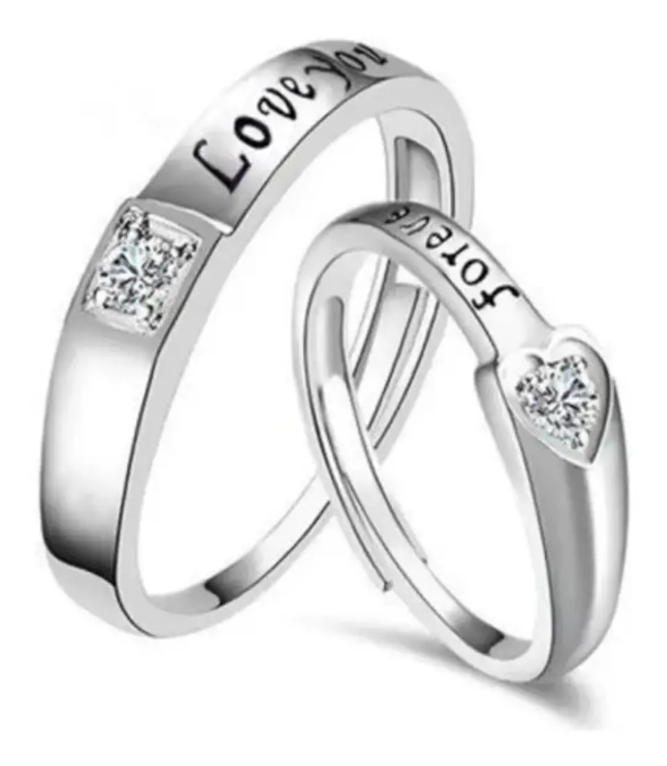 Anillos Compromiso Ajustables + Caja Regalo Joyas A110 1