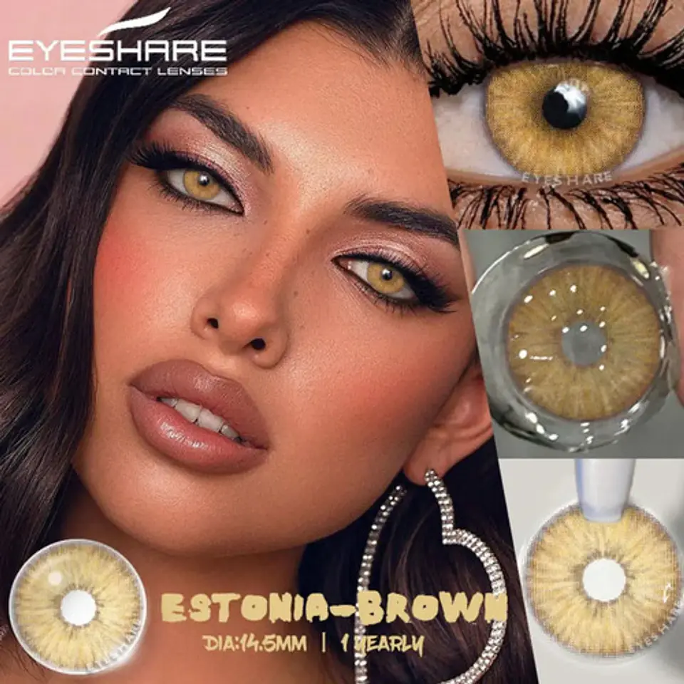 Lentes De Contacto Naturales Estonia Brown Líquido Y Estuche 2