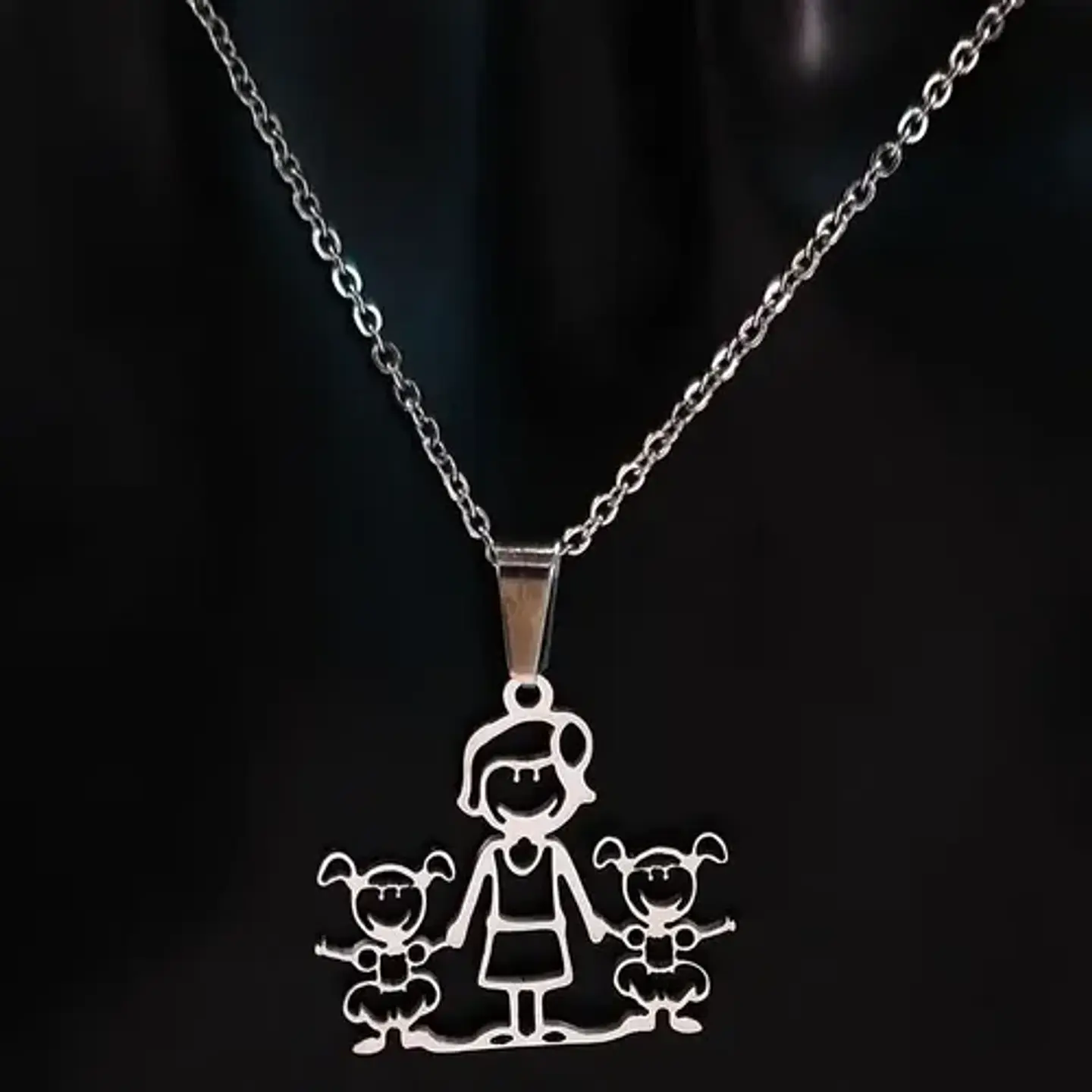 Collar Familia Mamá Hijas + Caja Regalo Joyas 3