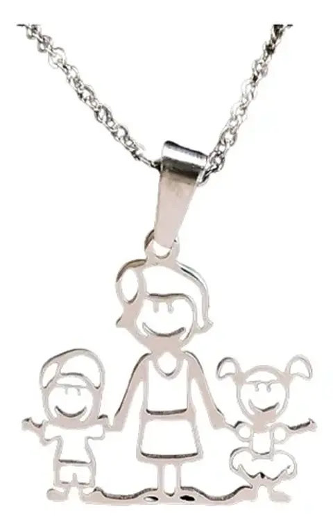 Collar Familia Mamá Hijo Hija + Caja Regalo Joyas