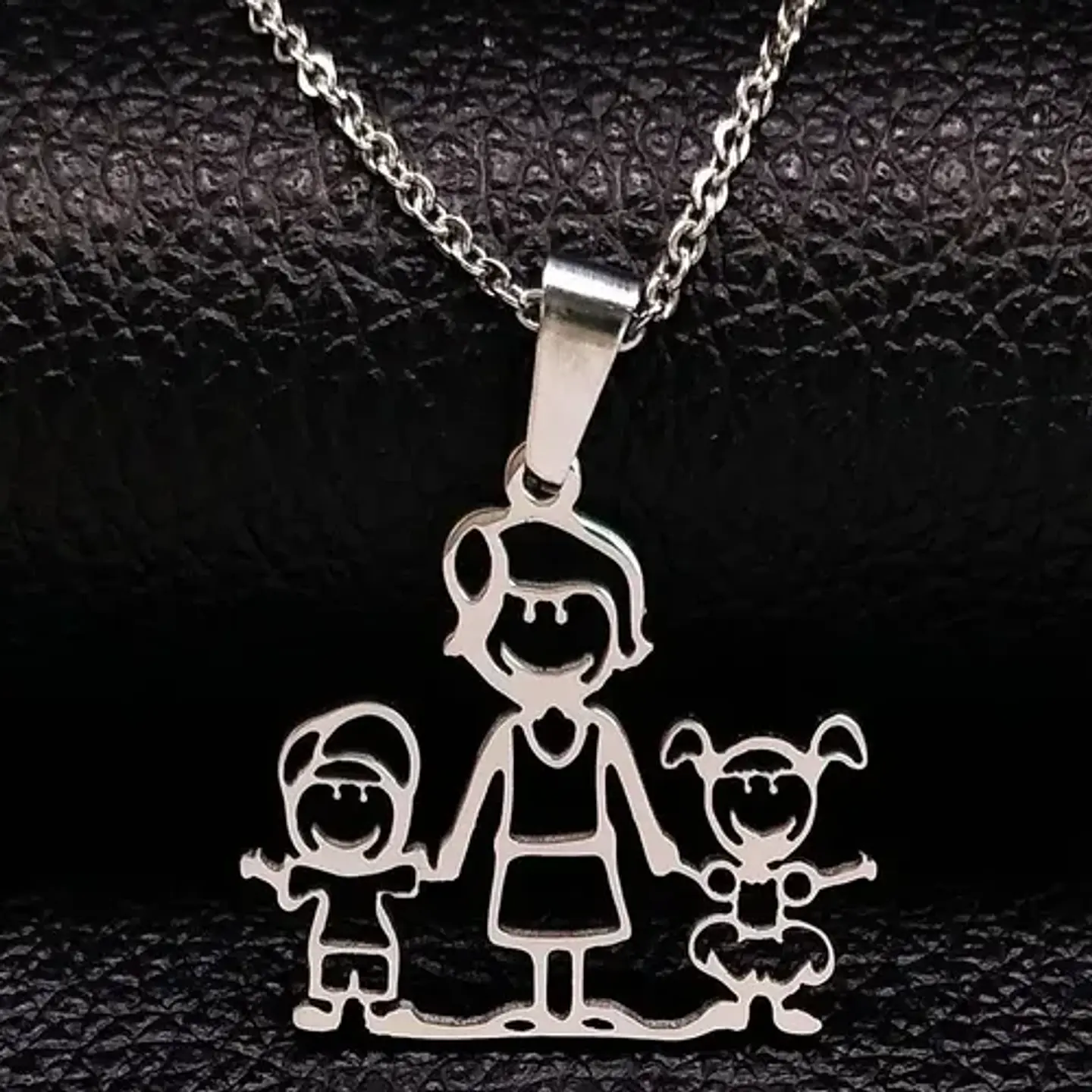 Collar Familia Mamá Hijo Hija + Caja Regalo Joyas 2