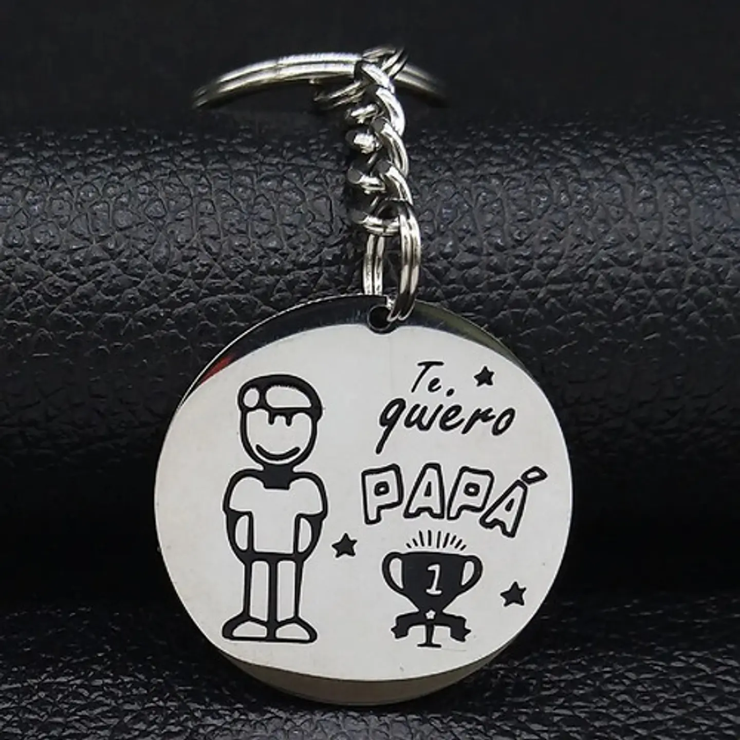 Llavero Regalo Papá Día Del Padre + Bolsa Terciopelo Joyas 2