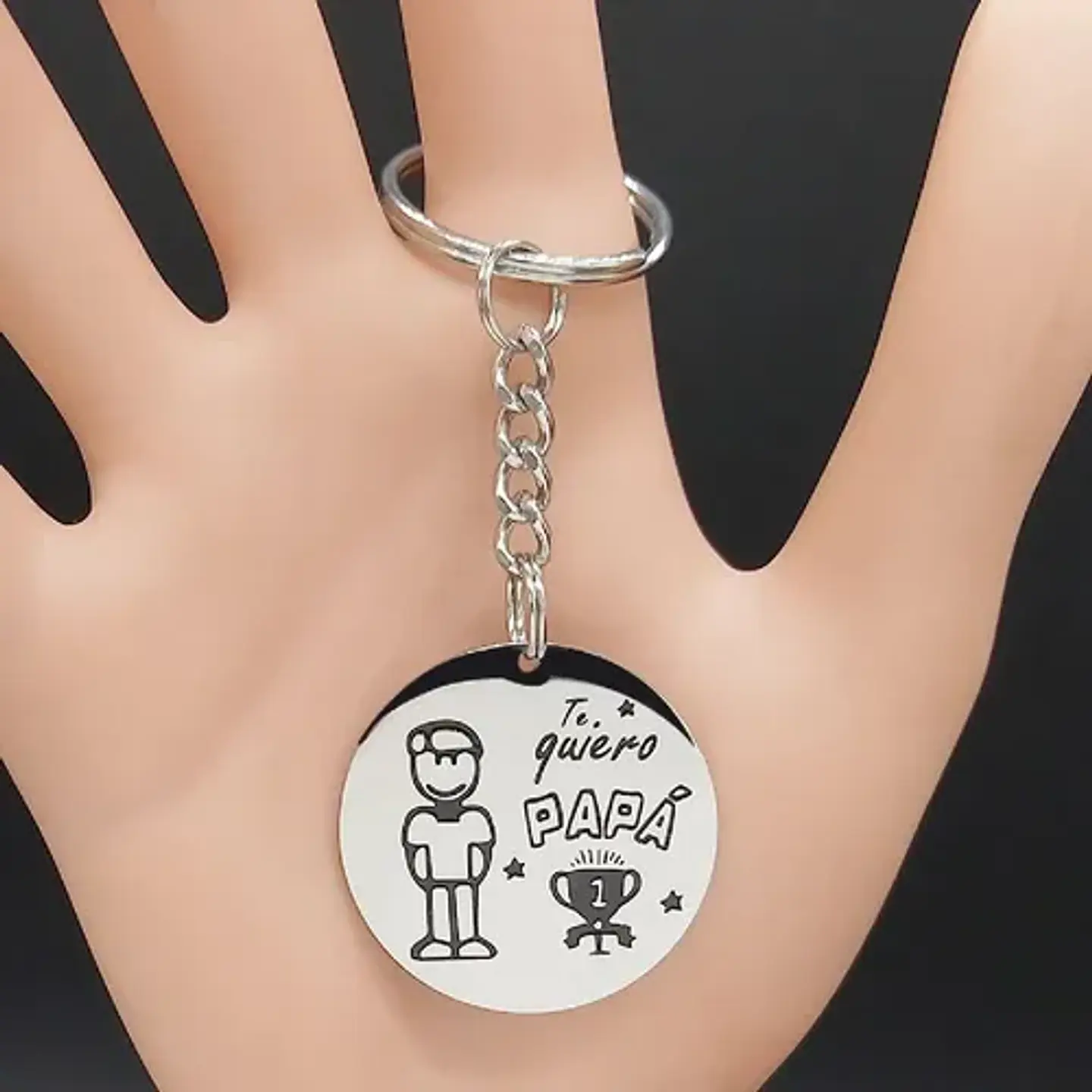 Llavero Regalo Papá Día Del Padre + Bolsa Terciopelo Joyas 4