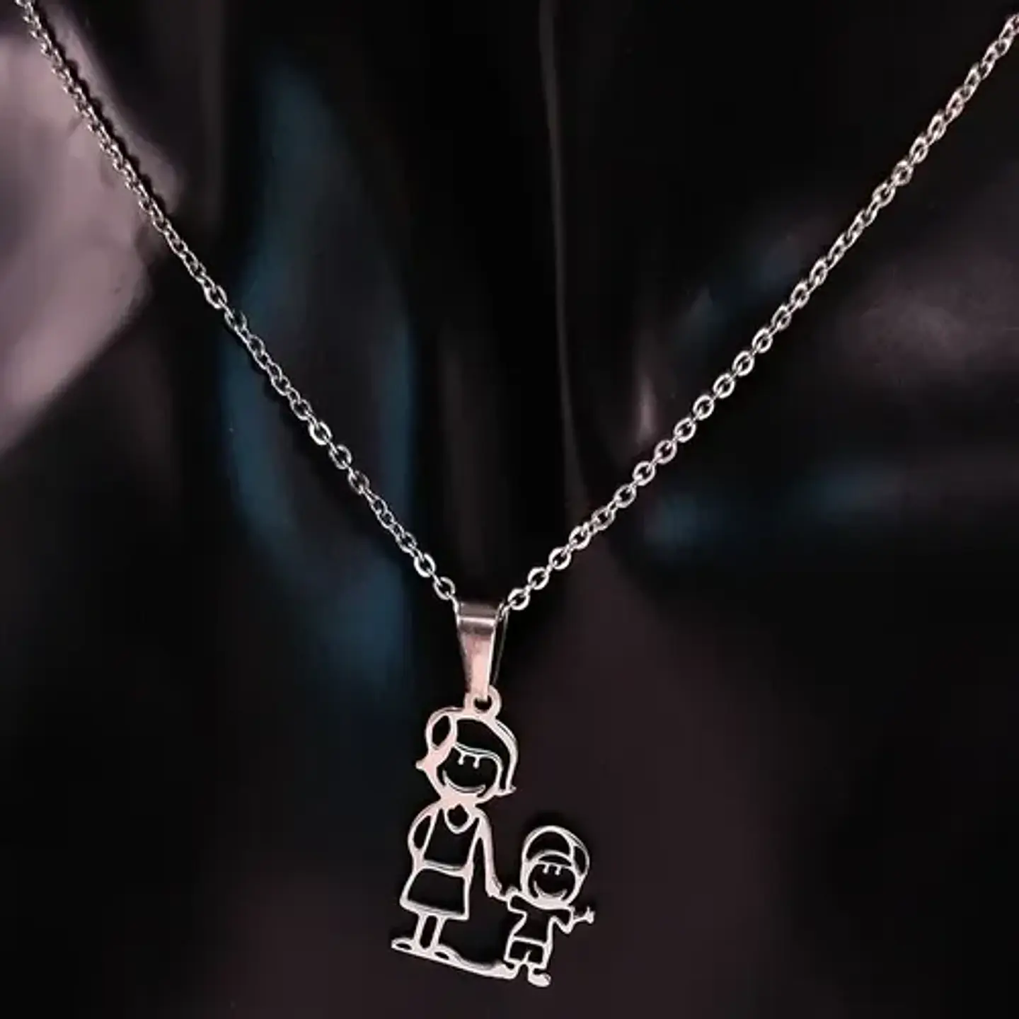 Collar Familia Mamá Hijo + Caja Regalo Joyas 3